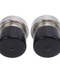 Trailer Bearing Protectors Two Pack Set For Boat Trailers 2.441 Inch Diameter Beefed Up Stainless Steel Aluminum Alloy Wheel Bearing Protectors With Auto Check Lubrication Cap And Protective Bra, featuring black caps