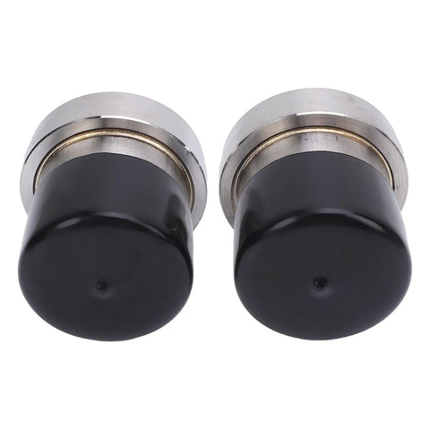 Trailer Bearing Protectors Two Pack Set For Boat Trailers 2.441 Inch Diameter Beefed Up Stainless Steel Aluminum Alloy Wheel Bearing Protectors With Auto Check Lubrication Cap And Protective Bra, featuring black caps
