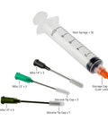 Pro Grade Glue Applicator Syringe Kit With 14G 16G And 18G Blunt Tip Needles, Leak Proof Cap, 10 X 10cc Luer Lock Syringes