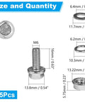 25 Pack M6 Flanged Hex Head Bolts Kit With M6 1 Pitch 16mm Screws Nuts Flat And Spring Lock Washers 304 Stainless Steel