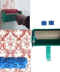 Super Smooth Decorative Texture Paint Roller With Interchangeable Pattern Heads For Walls Ceilings And Furniture Ergonomic Handle DIY tool in use, showing detailed patterns.