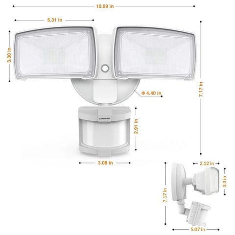 Built Different Hardwired Led Security Floodlights With Quick Motion Sensing Dropping Bright 40 Watt And 4000 Lumen Shine On Driveways Yards And Perimeters