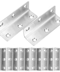 8 Pcs Stainless Steel L Brackets For Cabinets And Furniture 90 Degree Corner Braces For Ultra Sturdy Heavy Duty Metal Supports