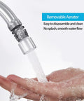 A Total Game Changer For Your Modern Kitchen Or Home Bar With This Dependable Cold Water Only Faucet Finished In Smooth Brushed Nickel And Built Darn Tough From Pure Food Grade 304 Stainless Steel, showing water flow from removable aerator.