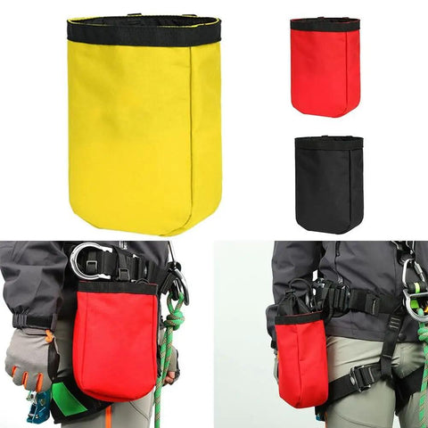 2L Nylon Climbing Waist Bag Trail Ready Tool Pouch With Adjustable Belt Strap Large Capacity Waterproof Wear Resistant Black