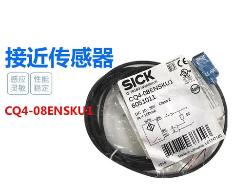 CQ4-08ENSKU1 Capacitive Proximity Sensor 1 Piece Industrial Grade for Automation and Packaging Lines with label and wiring visible