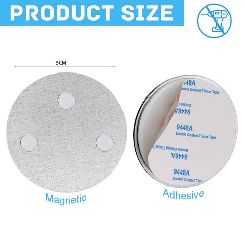 No Drilling Magnetic Smoke Alarm Mounts 3 Pack With Adhesive Pads for quick mess free ceiling install, size 5 cm.