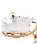 Rugged Electric AC Compressor Compatible With Byd Qin EV Cooling Pump BC28A 409V showing direct fit with orange wiring harness.