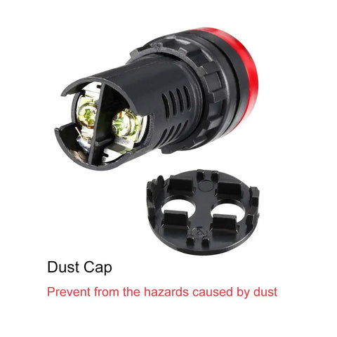 Red Indicator Light With Buzzer For 24V AC DC, 22mm Panel Mount Flashing Alarm with dust cap for electrical panels