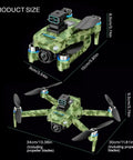 4K GPS Drone With Camera For Adults Obstacle Avoidance 5G FPV Transmission Brushless Motor Includes 3 Batteries And Screen Remote Controller In Army Green with dimensions