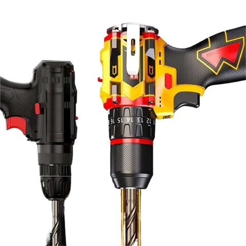 Knockout Cordless Drill Built Tough With 16.8V Power And Solid Metal Chuck showing the drill head and chuck design for heavy-duty use.