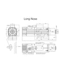 Technical drawing of Super Hefty 9KW Automatic Spindle With ISO30 Interface detailing size and components.