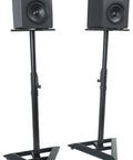 Heavy Duty Studio Monitor Speaker Stands With 60 Lb Capacity Beveled Base Sturdy Steel Construction