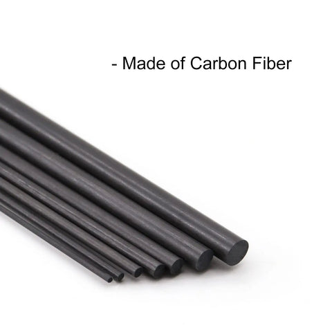 Carbon Fiber Rods 1mm By 400mm Solid Matte Round Bar For DIY Crafts RC Airplane Model Car Pack Of 10 on white background