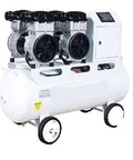 Ironclad Oil Free Vacuum Pump With Dual Pump Heads And Smart Microcomputer Control Industrial Grade Heavy Duty Unit close-up view on mobile wheels