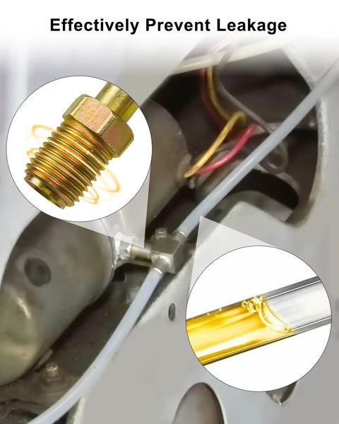 Convertible Top Hydraulic Fluid Hose Kit For Classic Ford Mustang Mercury Chevy Oldsmobile and more showing installation close-up