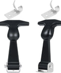 2 Pieces Elastic Rubber Hood Latches With Stainless Steel Brackets for Tool Cabinets and Vehicle Engines, T-Handle Design