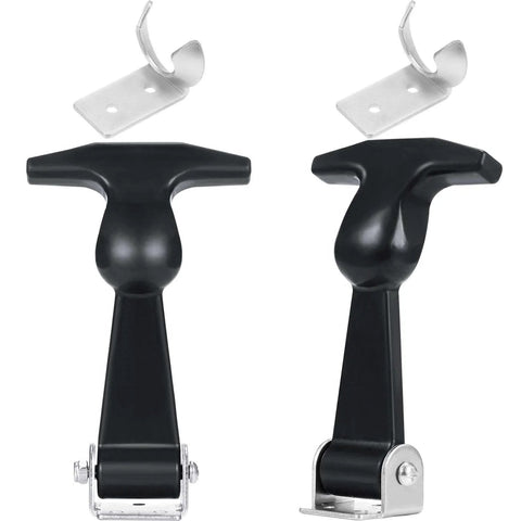 2 Pieces Elastic Rubber Hood Latches With Stainless Steel Brackets for Tool Cabinets and Vehicle Engines, T-Handle Design