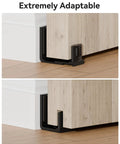 Sliding Barn Door Bottom Floor Guide With Adjustable U Shape Flush Design, Aluminum Alloy Construction in use on wood door