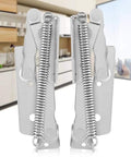 Heavy Duty Steel Up Spring Cabinet Hinge Set For Cupboard Closet And Wardrobe Doors With Pull Up Shelf Function And Under Cabinet Pull Down Hinges Easy Install And Durable Abrasion Resistant Build, silver steel hinges close-up view
