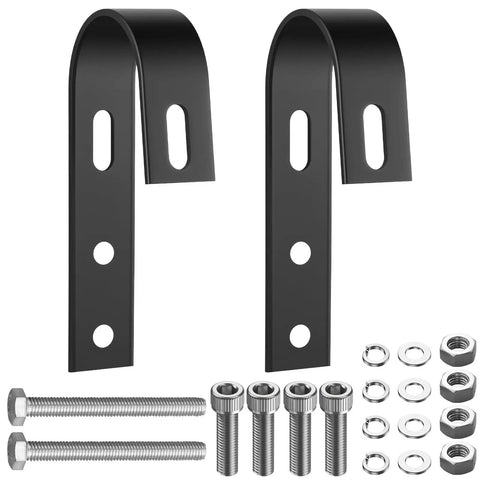 Two Pack Solar Panel Fence Mounting Kit For Balcony And Outdoor Spaces Black Durable Universal Brackets That Fit Most Solar Panels