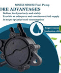 Fuel Pump 808492 808656 For Kohler 17HP 25HP Engines Plug And Play Compatible with image of fuel pump and benefits listed
