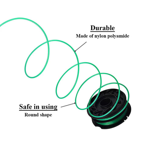 Replacement Trimmer Spool Pack For Black Decker GH1100 GH1000 GH2000 30ft 0.080 In Dual Auto Feed Spool showing nylon polyamide line