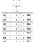 Heavy Duty 4mm Hole Retainer Circlips Made From Durable Spring Steel Snap Rings dimensions and specifications chart.