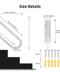 Size details of 18 Inch Tough As Nails Metal Outdoor Handrail U Shaped White Powder Coated Wall Mount Stair Railing.