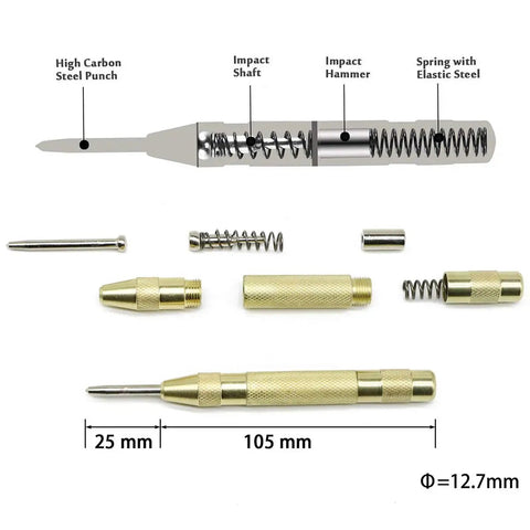 Six Piece Titanium Drill And Tap Bit Set With Center Punch Tool, One Quarter Inch Hex Shank HSS SAE Screw Tapping Bits For Drilling Tapping And Countersinking, Works From M3 To M10