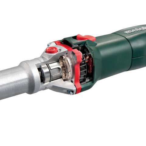 Close-up of Heavy Duty Variable Speed Die Grinder With Badass High Torque Planetary Gears and Easy Swap Spindle Lock mechanism.