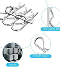 Assorted Cotter Pin And R-Pin Kit Set In 10 Sizes With Locking Split Clips For Trailer Hitches Lawn Mower And Automotive Projects