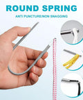 Close-up of Two Pack Spring Drawstring Needle Threader Set with Easy Threader Clips for Hoodies and Pants, DIY Rope Threader Tool Kit