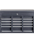 Beefy Heavy Duty Steel Tool Box With Five Drawers For Your Legit Garage Setup Portable Storage Chest Featuring Deep Easy Access Compartments For All Your Sweet Shop Gear Black front view