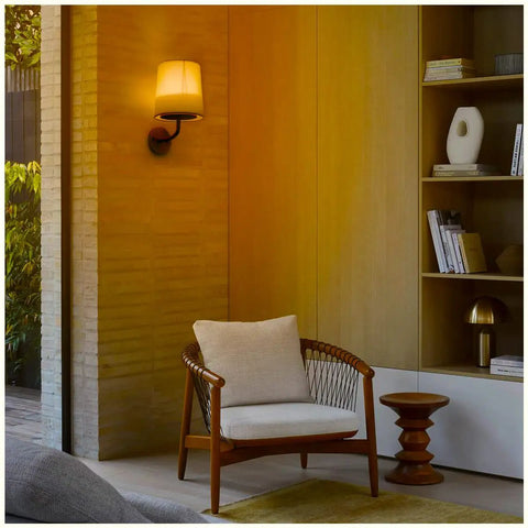 Cordless Battery Operated RGB Wall Sconce Lights With Remote Rustic Vintage Black Sconces Flared Linen Shade Dimmable