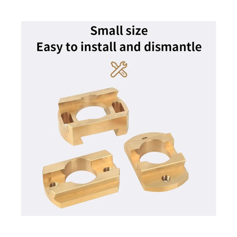 Upgrade Your 3D Printer With These Cool Oldham Couplers For V2 Cr10 And Cr10s Machines Featuring A Snazzy Z Axis Brass Linkage That Smoothly Connects T8 Screws For Hot Bed Builds Made For Fast Printing Vibes. brass Oldham couplers shown with easy install text