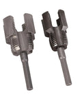 Dual Function Pipe Threading Tool Set For Home Repair And PVC Work Alloy Steel Internal External Thread Cutter Fits Half Inch And Three Quarter Inch Pipes DN15 DN20 Durable Must Have DIY Plumbing Tool close-up view of two alloy steel thread cutters.