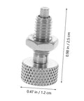 Premium Stainless Steel Retractable Spring Plunger Featuring Knurled Handle Locking Indexing Pin Quick Release Pull Ring For Rolling Toolboxes And Secure Positioning Built Tough For The Daily Grind, showing dimensions 0.47 in / 0.98 in.