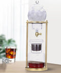 Premium Stainless Steel And Borosilicate Glass Cold Brew Coffee Maker Featuring Rapid Drip System For Smooth Ice Coffee In Four Hours Zero Hassle Vibes Next Level Kitchen Essential with glass carafe and ice chamber