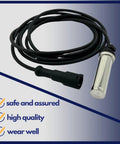 Top Shelf Heavy Duty Abs Wheel Speed Sensor With 5.6 Feet Straight Cable For Freightliner And Meritor Wabco Heavy Trucks mounted with cable.