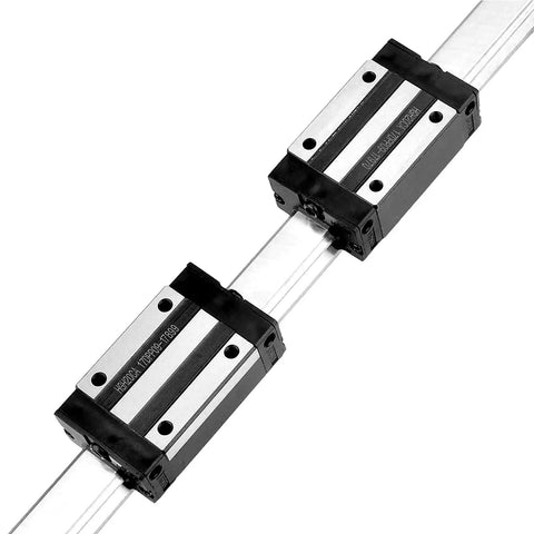 2 Pack 300mm Linear Sliding Rail Guide with 4 HGH20CA Carriage Blocks for smooth low noise motion in CNC machines and 3D printers