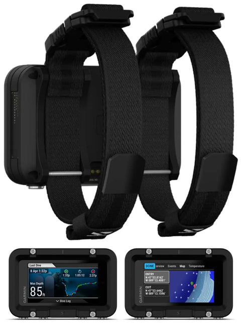 Descent X50i Premium Dive Computer Bundle with 3 Inch Color Touchscreen, showing front and side views.