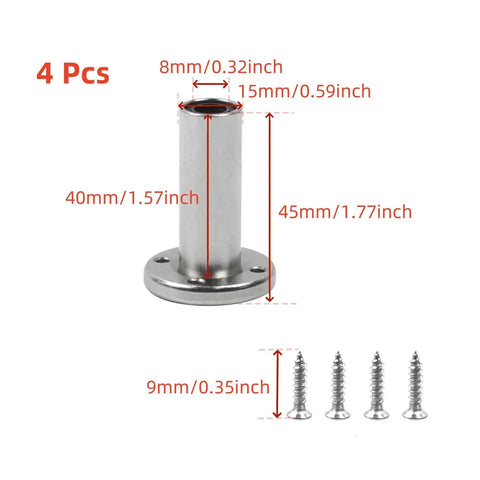 Four Pack Extra Long Round Flange Linear Ball Bearings 8mm Bore 15mm OD 45mm Wide with 40mm Rail Length Heavy Duty with screws
