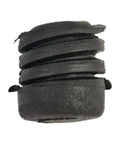 Premium Black Rubber Hood Stop Bumpers For Nissan 5-Pack Kit Dampens Engine Noise Reduces Vibration And Protects Metal Contact Weatherproof Cushion Door Seal Buffers Keep Your Ride Chiller Slicker And Quieter. Black rubber hood stop bumper, close-up side view
