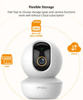 4MP QHD Indoor Pan Tilt Security Cam With Plug In WiFi Night Vision Baby Monitor 2 Way Audio Motion Tracking And Sound Alerts 2560x1440 2 4GHz Home Surveillance For Any Room Perfect For Nurseries And Busy Homes No Drama shown with flexible storage options
