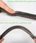 YOCCEK gray self-adhesive weather-stripping seal with fuzzy brush pile and adhesive backing, side view