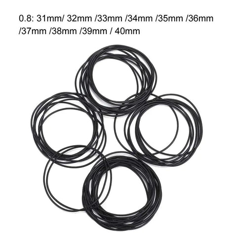 Watch Back Gasket Set 500Pcs Waterproof O Ring Seals Kit with rubber gaskets in various sizes for DIY watch repair.