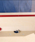 Beefy Aluminum T Track Miter Jig with T Slot on woodworking router table for precise cuts 300mm to 600mm lengths