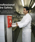 Chef using Fire Blanket Survival Cover For Kitchen And Home Safety Heat Protection Against Small Cooking Fires And Emergencies