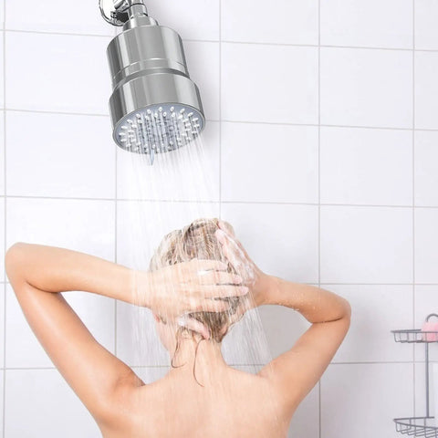 High Pressure Shower Head With 3 Modes And 15 Stage Hard Water Filter Cartridge For Chlorine Removal And Harmful Substances in use